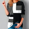 thumbnail image 1 of Meichang Chemises à Manches Longues pour Femmes Hauts Décontractés à Blocs de Couleur Pull Col Rond Confortable Chemisiers Graphiques Géométriques Élégants, 1 of 5