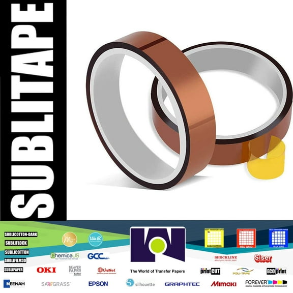 2 rolls Heat resistant tapes sublimation Press Transfer Thermal Tape 20mm*30m