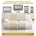 thumbnail image 5 of 77" Velvet Small Loveseat Couch, 2 Seater Sofa with Chesterfield Style, Comfortable Loveseat with Tufted Design for Living Room, Beige, 5 of 9