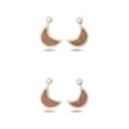 thumbnail image 1 of Qarigey 1 par de aretes colgantes en forma de luna vintage, joyería colgante, café blanco Café con leche 2piezas Qarigey CBP270651, 1 of 5