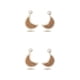 thumbnail image 1 of Qarigey 1 par de aretes colgantes en forma de luna vintage, joyería colgante, café blanco Café con leche 2piezas Qarigey CBP270651, 1 of 5