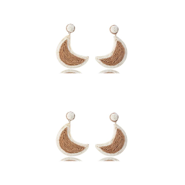 Qarigey 1 par de aretes colgantes en forma de luna vintage, joyería colgante, café blanco Café con leche 2piezas Qarigey CBP270651