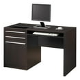 thumbnail image 1 of Bowery Hill Contemporary Wood Computer Desk with Charging Station in Cappuccino, 1 of 3