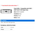 thumbnail image 2 of Front Grille - Compatible with 2005 - 2007 Ford F-250 Super Duty 2006, 2 of 2