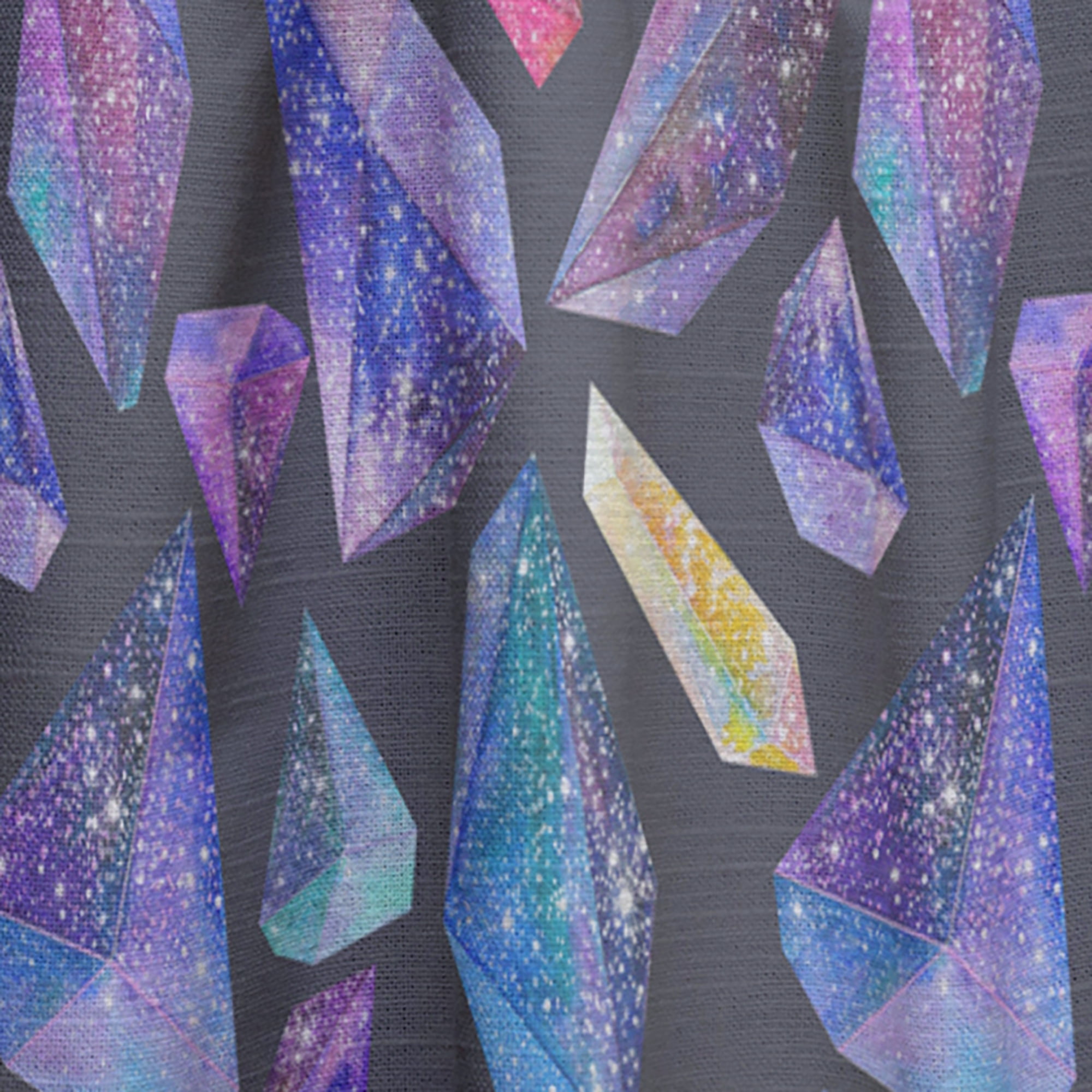 Designart 'Watercolor Crystals With Star Sky With Pattern' Modern & Contemporary Curtain Panel