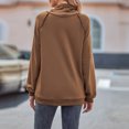 thumbnail image 4 of Vedolay Hoodless Sweatshirts for Women Fashion 2023 Hoodie Shirt Long Sleeve Fishing Hiking Outdoor Shirt Zip up Jacket Brown,S, 4 of 4
