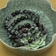 thumbnail image 5 of Natural Snowflake Obsidian Gemstone 8mm Round Beads Stretch Bracelet 7", 5 of 5