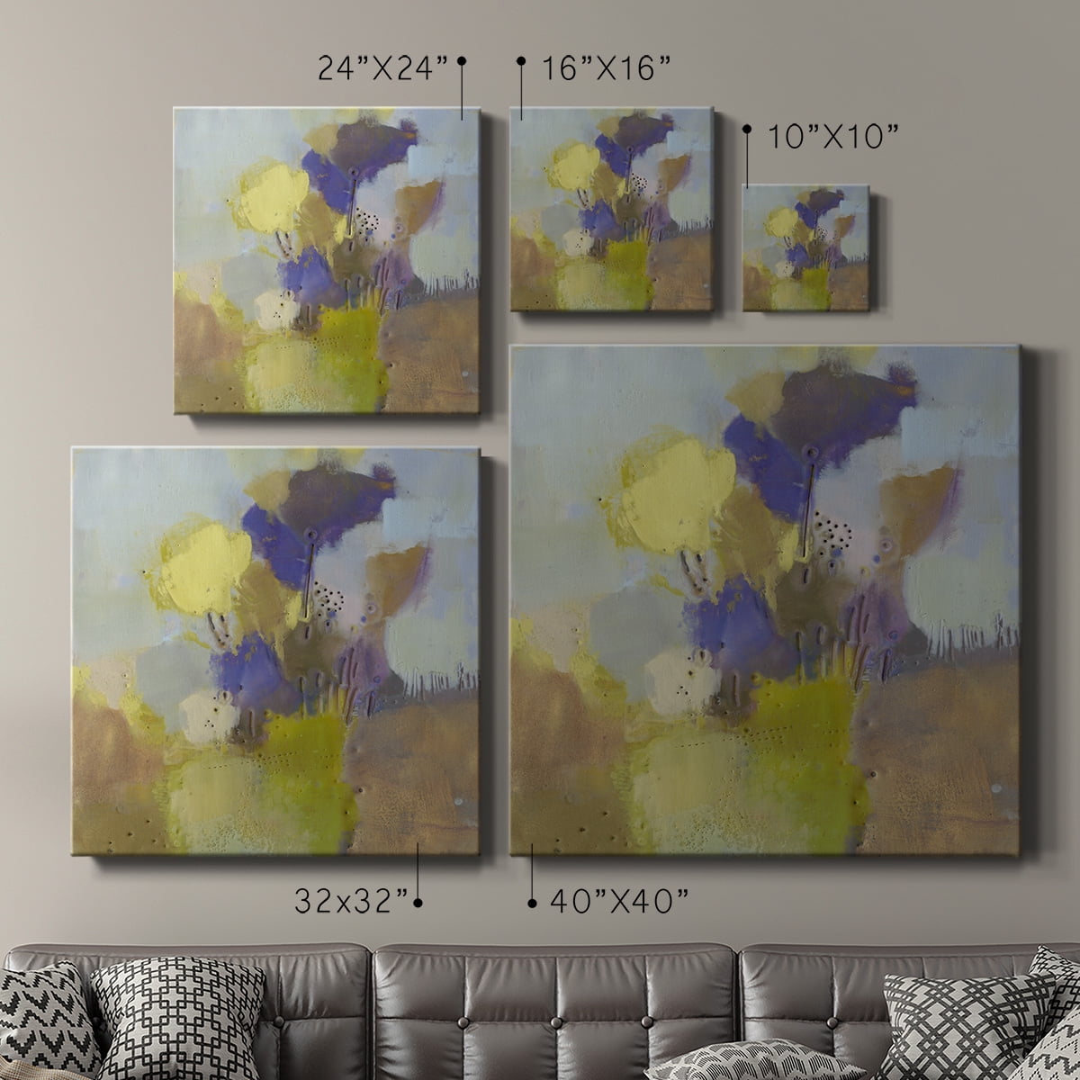 Wexford Home Blume V-Premium Gallery Wrapped Canvas, 24" x 24" - Ready to Hang