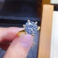 thumbnail image 3 of 3CT Round-Cut Lab Created Diamond Solitaire Engagement Ring 14K Yellow Gold Plated, 3 of 3