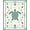 Teal Blue Gold, Pattern 11, variant on ODIKA 8'x10' Washable Area Rug Nautical Marine Coral Reef Border Round Jellyfish Door Turtle Ocean Playful for King Size Bedroom Under Bed, Master Suite, Non-Shedding, Easy Care