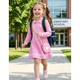 thumbnail image 4 of Aideaone Toddler Girls Long Sleeve Polo Dress with Matching Heart Crossbody Bag 2T-7T, 4 of 7