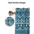 thumbnail image 7 of Curtain Valance for Windows,Blue Moroccan Abstract Plaid Kitchen Valances Rod Pocket Short Curtains,Watercolor Gradient Color Block Window Treatment Panel for Bedroom Bathroom 42"x18", 7 of 7