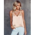 thumbnail image 2 of Ekouaer Women's Silk Satin Camisole Tank Tops V Neck Sleeveless Spaghetti Straps Blouse Casual Racerback Shirt, 2 of 5