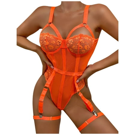 

YDKZYMD Women s Teddy Lingerie Chemise With Set Sexy Underwear Sheer Bodysuit Babydoll Set