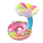 Angle View: Moonvvin Inflatable Baby Swimming Ring Boat Mushroom Shape Swimming Circle Pool Float Ring Baby Seat Swim Training Beach Party Toys