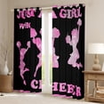 thumbnail image 2 of Castle Fairy Cheer Cheerleader Girl Curtains Pack of 2 (42x84 Each),Black Pink Curtains Blackout,Abstract Gradient Bedroom Curtains,Super Cozy Room Decor, 2 of 6