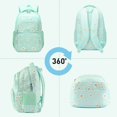 thumbnail image 2 of 3-Piece Backpack Set,Large Capacity Daisy Print Backpack with Insulated Lunch Bag & Pencil Pouch,Waterproof with Laptop Compartment & Side Pocket, 2 of 7
