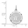 thumbnail image 2 of 925 Sterling Silver Solid Polished back Brocaded Letter Name Personalized Monogram Initial W Charm 22x16mm Wide Pendant, 2 of 2