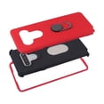 thumbnail image 3 of LG Stylo 6 Phone Case Hybrid Armor Soft TPU Rubber Grip Bumper with 360 Degree Rotating Metal Ring Holder Fit Car Mount Kickstand Shockproof Hard Rubberized Case [RED] Cover for LG STYLO 6 (2020), 3 of 6