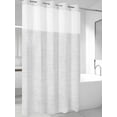 thumbnail image 4 of White Burlap Texture No Hook Shower Curtain Waterproof, Bathroom Curtains with Snap in Liners and See Through Top Window, Farmhouse Vintage White Hotel Style Bathtub Curtains Shower 36"Wx72"L, 4 of 8