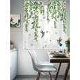 thumbnail image 4 of Spring Botanical Sheer Curtains 72 Inch Length 2 Panels Set Window Treatments, Watercolor Leaves Flowers Birds Country Rod Pocket Semi Curtains for Living Room/Bedroom/Kitchen Décor, 104"W x 72"L, 4 of 7