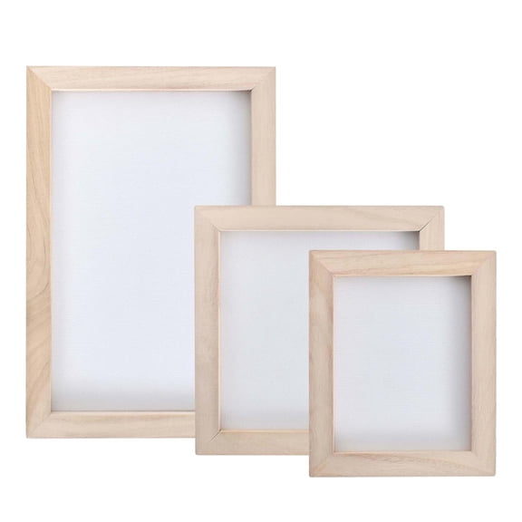 lixuesong 3Pcs Wooden Papermaking Craft Tool Set 3 Sizes Wooden Frames for Handmade Craft Paper Crafting Bookbinding Project