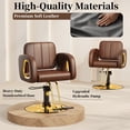 thumbnail image 4 of Baasha Brown and Gold Salon Chair for Hair Stylist, with Comfortable Cushion, Upgraded Heavy Hydraulic Pump, 360 Degree Rotation, Professional Stylist Chair for Salon, Weight Capacity 440 lbs, 4 of 7
