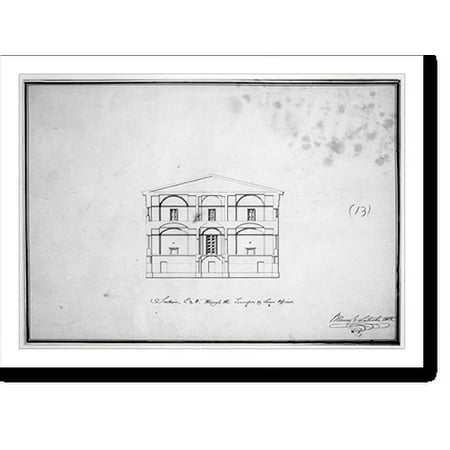 Historic Print, [Bank building (2nd Bank of the United States"), Philadelphia, Pennsylvania. Section - east and west]", 16" x 20"