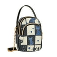 thumbnail image 7 of FORMRS Crossbody Bag for Women Quilted Travel Shoulder Cell Phone Purse with Chain Strap Handbag, Black and Blue Cat, 7 of 7