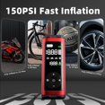 thumbnail image 2 of Tire Inflator Portable Air Compressor, Cordless Inflation Air Pump,12000mAh, 150PSI, Auto Stop, Tire  Gauge, LED/SOS Light, for  SUV Motorcyle, 2 of 6
