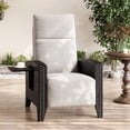 thumbnail image 1 of QinaQin Chaise Longue d'Extérieur en Rotin avec Dossier et Repose-Pieds Réglables, Chaise Longue en Rotin Réglable avec Table Relevable, Chaise Longue d'Extérieur avec Coussin, 1 of 8