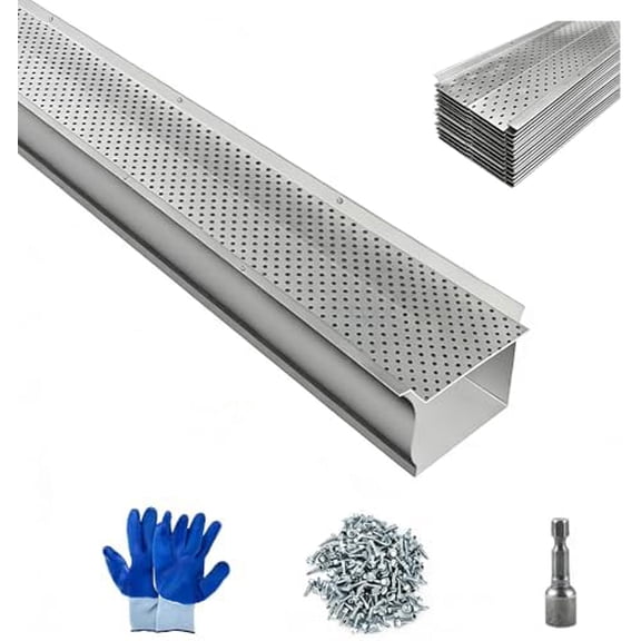 5-Inch Gutter Guards 8 Pcs (32 Ft) - Heavy-Duty Aluminum Mesh Leaf Guard, Clog Resistant Easy to Install for 5" Gutters$$Tools & Hardware Other