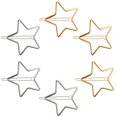 thumbnail image 1 of 6 uds. De pinzas para el pelo de estrella, pasadores huecos de Metal a presión, horquillas geométricas doradas y plateadas para el pelo de San Valentín, accesorios para el cabello, estilo de, 1 of 5