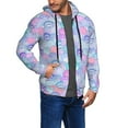 thumbnail image 2 of Kdxio Watercolor Sea Shells 1 Print Men Hoodies Casual Hoodies for Men with Zip Pockets Full Zip Long Sleeve Sweatshirt Sports Hooded Jacket-Medium, 2 of 5