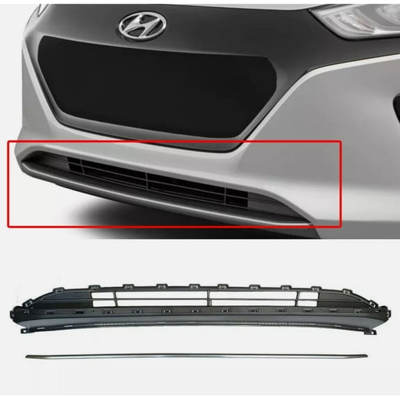Smart Choice Store Genuine OEM 86560G2100TAD 86550G2000T2S Front Bumper Lower Grille   Silver Molding Set for Hyundai Ioniq 17-22