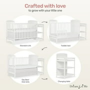 Dream On Me Anna 3-in-1 Convertible Crib with Changing Table White, Changing Pad Included, Converts from Baby Crib to Toddler Bed, Day Bed and Kids Sofa, Three Adjustable Mattress Height Positions