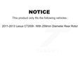 thumbnail image 2 of Transit Auto Front Rear Hub Bearing Assembly Disc Brake Rotors and Ceramic Pads Kit (10Pc) for Car 2011-2013 Lexus CT200h with 259mm Diameter Rotor - Left Right Side (Driver Passenger) KBB-123900, 2 of 11