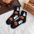 thumbnail image 2 of jiaxiM 6 Pairs Halloween Socks, Fuzzy Socks, Cozy Fall Mid‑Calf Socks, Soft Plush Fabric, Stretchy Cuff, Warm Loungewear Socks For Holiday Daily Indoor Use, 2 of 4