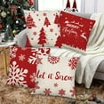 thumbnail image 7 of Moocorvic Christmas Pillow Covers 18x18 Inch, Snowflake Print Throw Pillow Cover Cushion Home Decoration for Sofa Couch(Red), 7 of 7