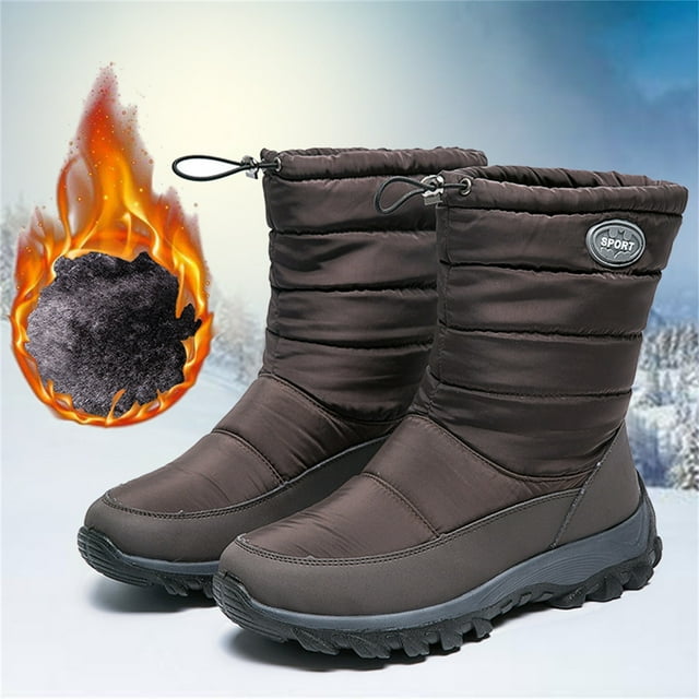 EGNMCR Bottes d'Hiver pour Femmes, Bottes d'Hiver pour Femmes Neige Femmes Hiver Doublées de Velours Chaudes Courtes en Coton Chaussures Femmes Chaussures