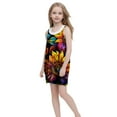 thumbnail image 7 of 9-10 Years Girl's Print Cami Casual Dress Sleeveless Hawaiian Summer A Line High Waist Mini Sundress, 7 of 7