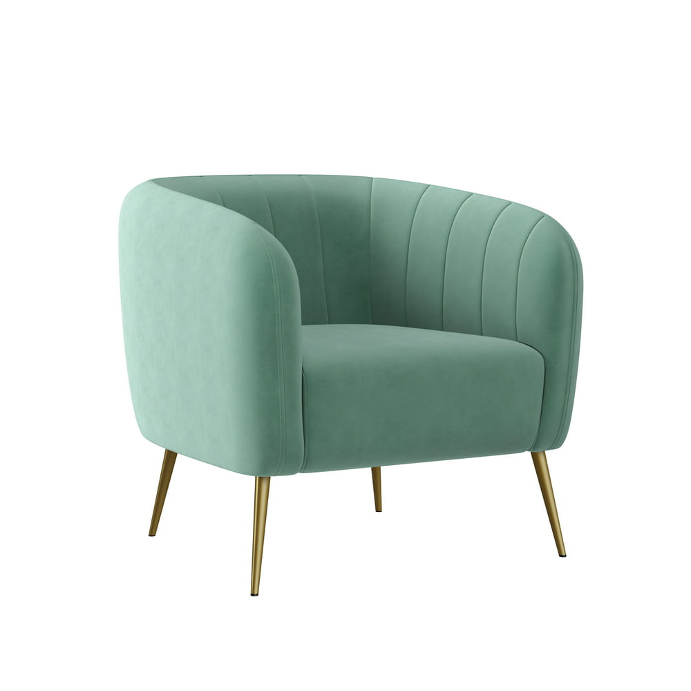 Homesvale Villare ChannelTufted Barrel Chair, Turquoise