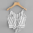 thumbnail image 3 of Ichuanyi Womens Tops, Summer Women's Self Tie Back V Neck Striped Crop Cami Top Camisole Blouse, 3 of 4