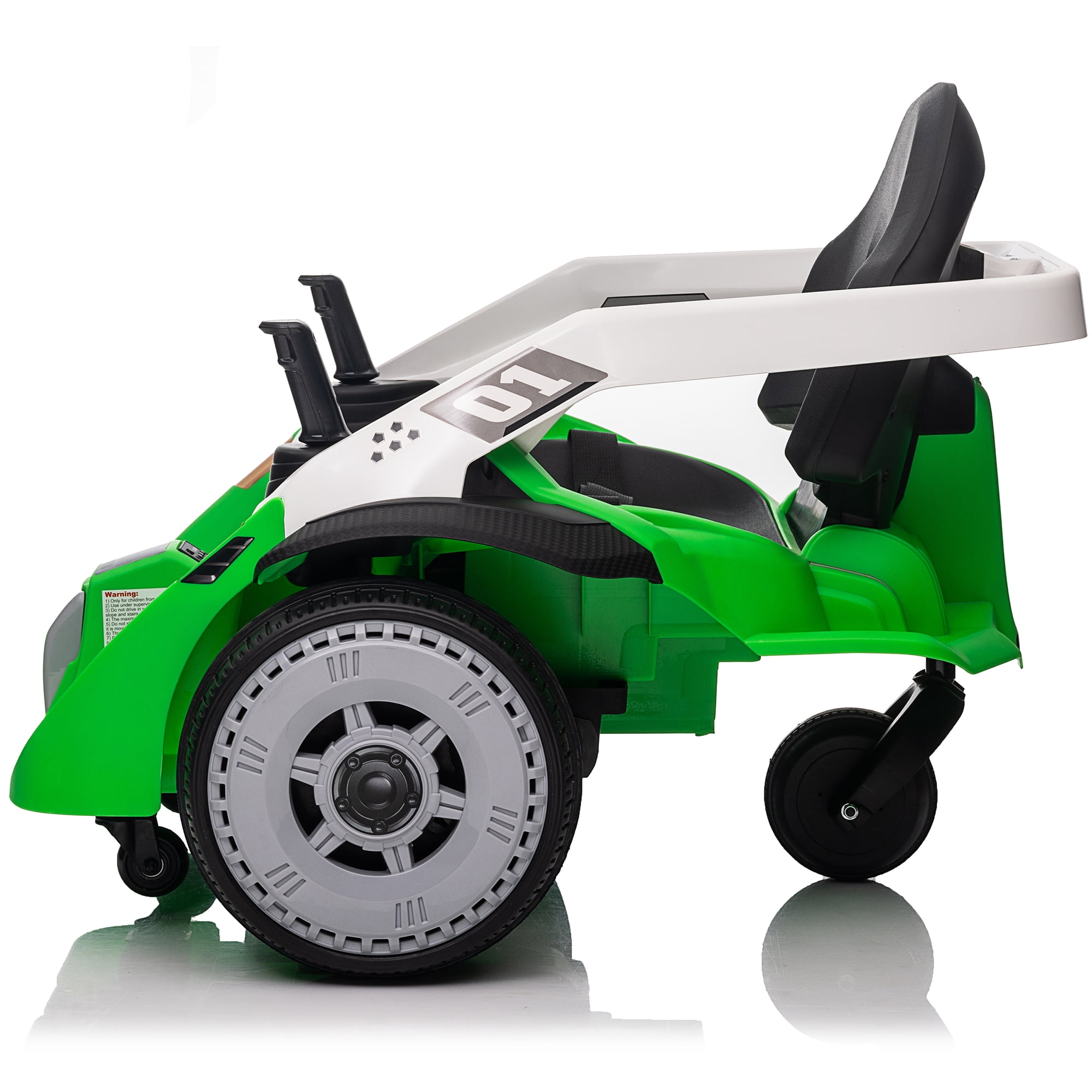 Jorfly 24V Kids Electric Bumper Car, Crazy Bumper Ride on Toys for Kids Teen 3+ , 200w Motors, EVA Tires, 5 MPH-Green