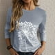 thumbnail image 2 of Blusa cómoda de manga larga con estampado informal para mujer a la moda Pompotops  FGAJ8691, 2 of 9