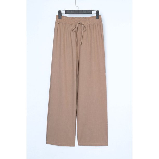 ABPHQTO Pantalones casuales de cintura alta de pierna ancha para mujer