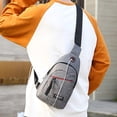 thumbnail image 2 of Stylago Women's Canvas Crossbody Sling Bags with Earphone Hole Trendy Small Chest Bag Backpack Mens Sports Hiking Shoulder Purse Grey, 2 of 6