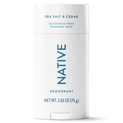 Native Deodorant, Aluminum Free, Sea Salt & Cedar, for Women and Men, 2.65 oz