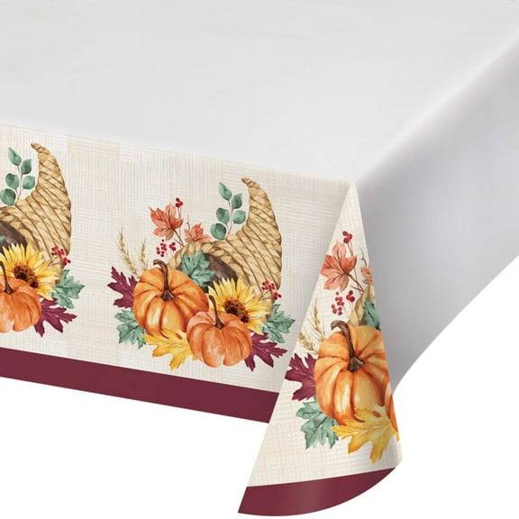Fall Feast Cornucopia Paper Tablecloth
