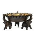 thumbnail image 3 of Rejoicing Elephant Leaves Carved Rain Tree Circular Wooden Tray, 3 of 6